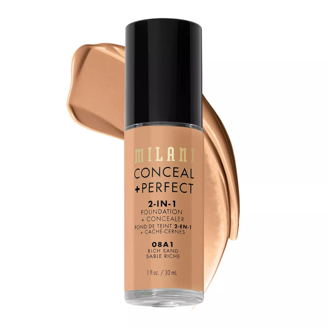 Milani Conceal Perfect 2 In 1 Foundation Concealer 08A1 Rich Sand