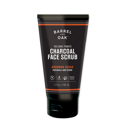 Barrel & Oak Volcanic Pumice Charcoal Face Scrub with Bourbon Cedar Scent 113G
