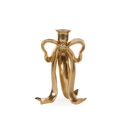 Gilded Bow Decorative Taper Candle Holder 23CM