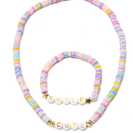 Great Pretenders Cute Smile Necklace And Bracelet Set