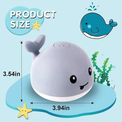 Whale Automatic Water Spray Baby Bath Toys with LED Lights USB Rechargeable