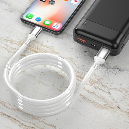 Tangle Free Self Winding Magnetic Data Charging Cable - Type C (1m) - OhYouLuckyDuck.com.au