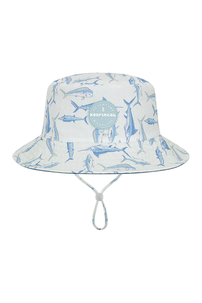 Kooringal Kids Boys Karuah Reversible Bucket Hat Mint Large