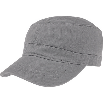 Mitch Cadet Cap in Stone Military Style Cotton Hat