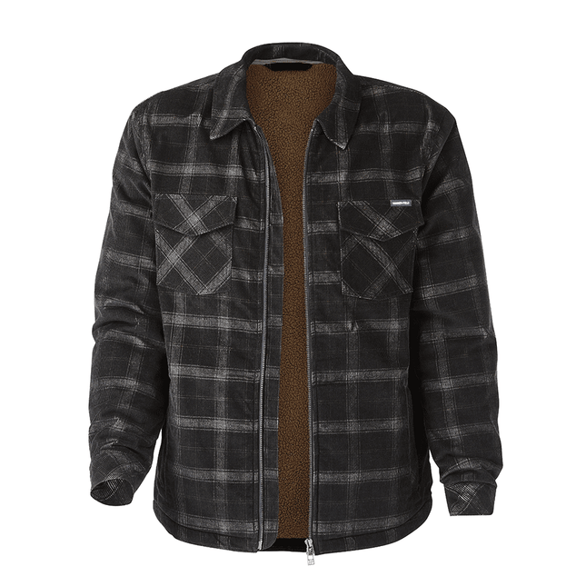 Hammer + Field Zip Front Cord Jacket Black/Grey Check