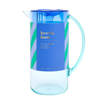 Here's How The Hobbes Riviera Pitcher Mint & Cobalt 2868mL