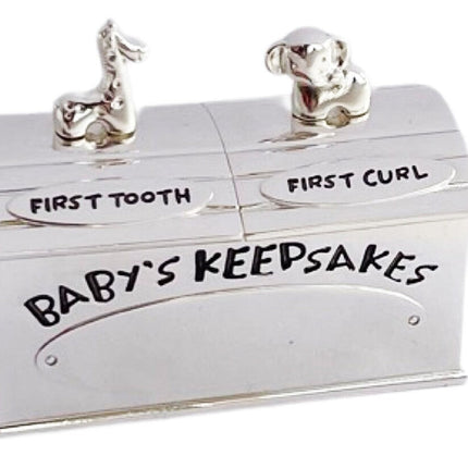 Whitehill Russell Tooth And Curl Box  Silver Plated Animals