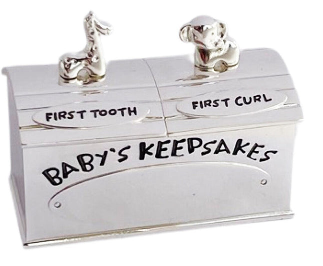 Whitehill Russell Tooth And Curl Box  Silver Plated Animals