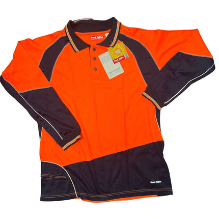 Hard Yakka Hivis Cotton Back Micro Long Sleeve Polo Shirt 11336