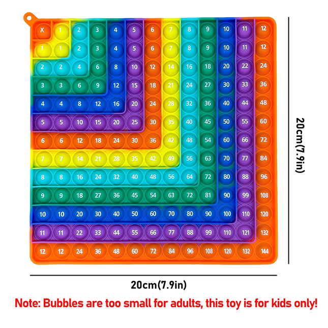 Silicone Multiplication Board Game 12x12 Fun Math Learning Fidget Toy