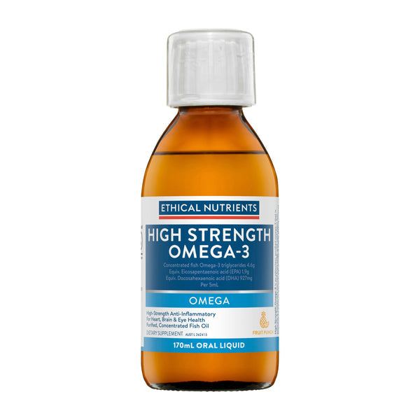 Ethical Nutrients HI-Strength Liquid Fish Oil Fruit 170ML - OhYouLuckyDuck.com.au