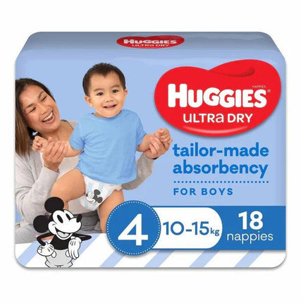 Huggies Nappies Ultra Dry Toddler Boy 18 Pack - OhYouLuckyDuck.com.au