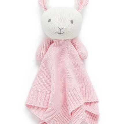 Purebaby Knitted Bunny Comforter Pink