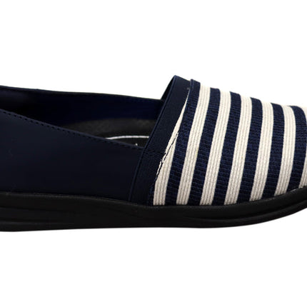 Homyped Jerico Womens Comfortable Supportive Loafer Shoes Navy Cream Size 6