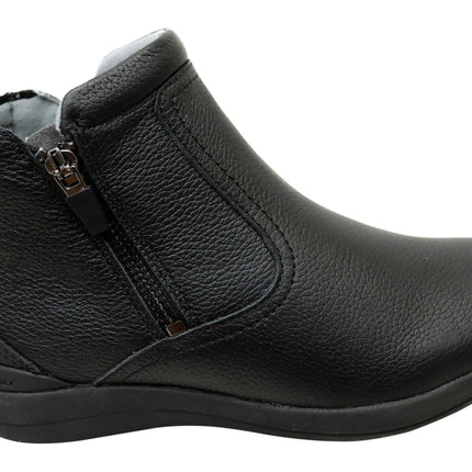 Homyped Glee Padded Top Women's Leather Ankle Boots Black C+ Width Size 9