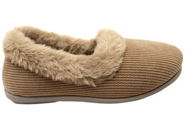 Homyped Holly Supportive Comfort Slippers Beige