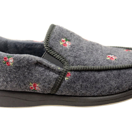 Homyped Clip In Slipper Grey Floral