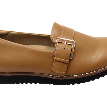 Homyped Ether Buckle Womens Comfortable Shoes - Camel - 6.5