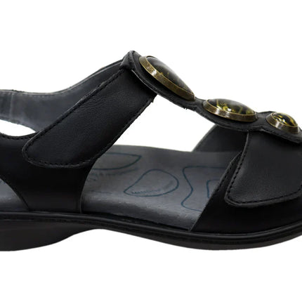 Homyped Analise T Bar Leather Comfort Shoes Black Size 7