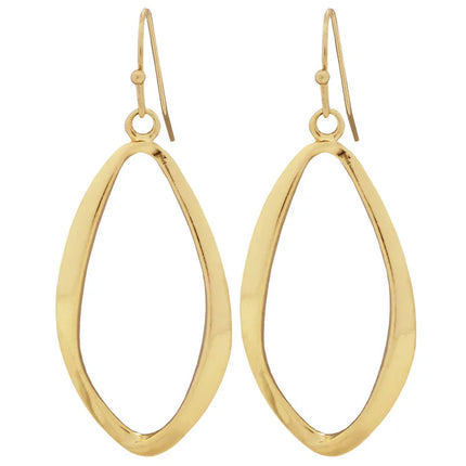 EarSense Gold Open Silhouette Drop Earrings French Hook F393