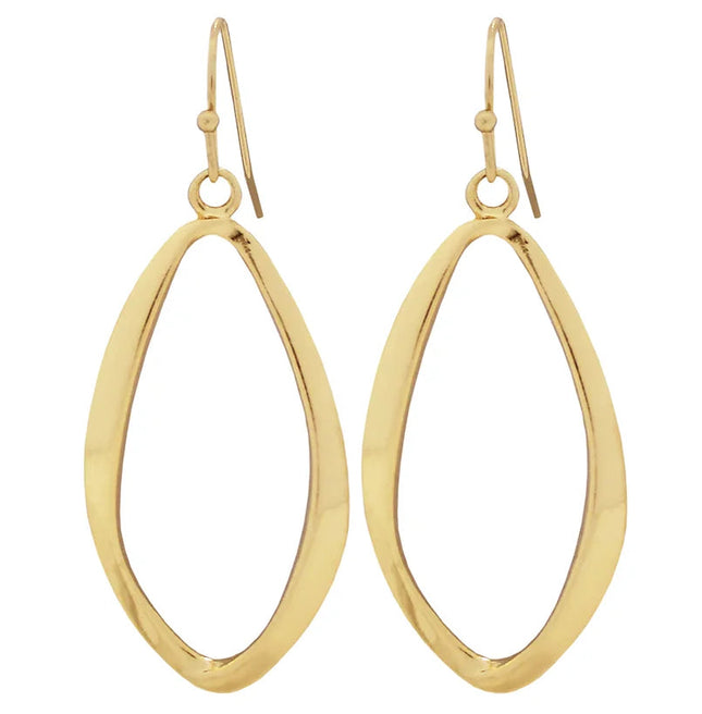 EarSense Gold Open Silhouette Drop Earrings French Hook F393