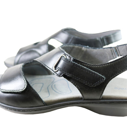 Homyped Avril Womens Leather Comfort Sandals Dark Silver Size 7