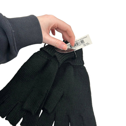 Wicked Sista Fingerless Soft Knitted Gloves Black