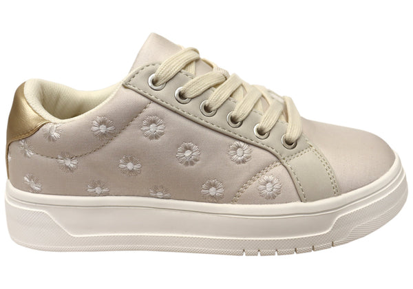 Scholl Womens Paisley Sneaker Beige Patch Size 38