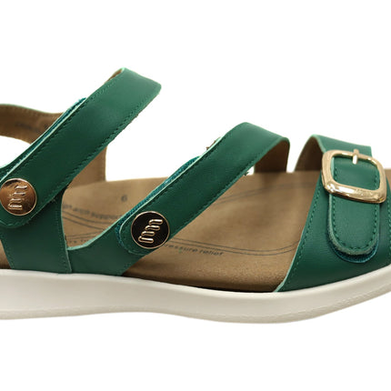 Homyped Erin Buckle Sandal in Emerald Green 7.5