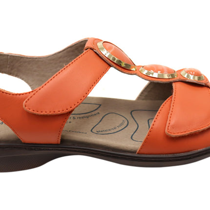 Homyped Analise T Bar Leather Sandals in Tangerine Size 7
