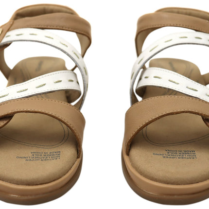 Homyped Magnolia Strap Sandal in Tan and Off White Size 9