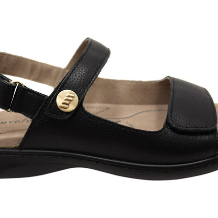 Homyped Waverley Simple Women's Leather Comfort Sandals Black D Width Size 8