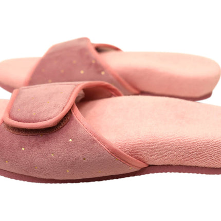 Homyped Snug 2 Dot Pink Gold Slippers Size 10
