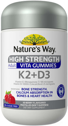 Nature's Way K2 + D3 High Strength 30 Adult Vita Gummies