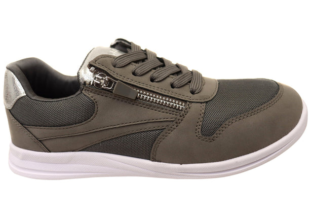 Homyped Superwalk Lace Women's Support Walking Shoes Grey Silver Size 9