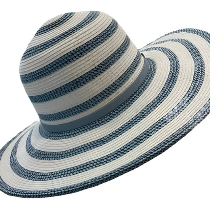 Sundaise Alishya Wide Brim Aqua Stripe