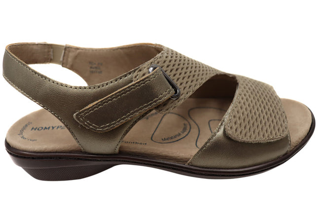 Homyped Avril Orthotic Friendly Leather Sandal Taupe