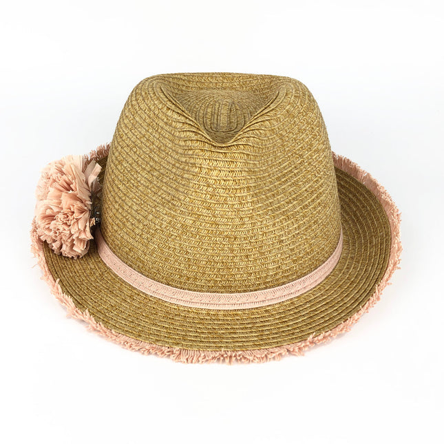 Radicool Australia Apricot Fedora Straw Hat One Size Fits Most