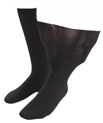IOMI Mens Extra Wide Non Binding Cotton Socks Black UK 12 to 14
