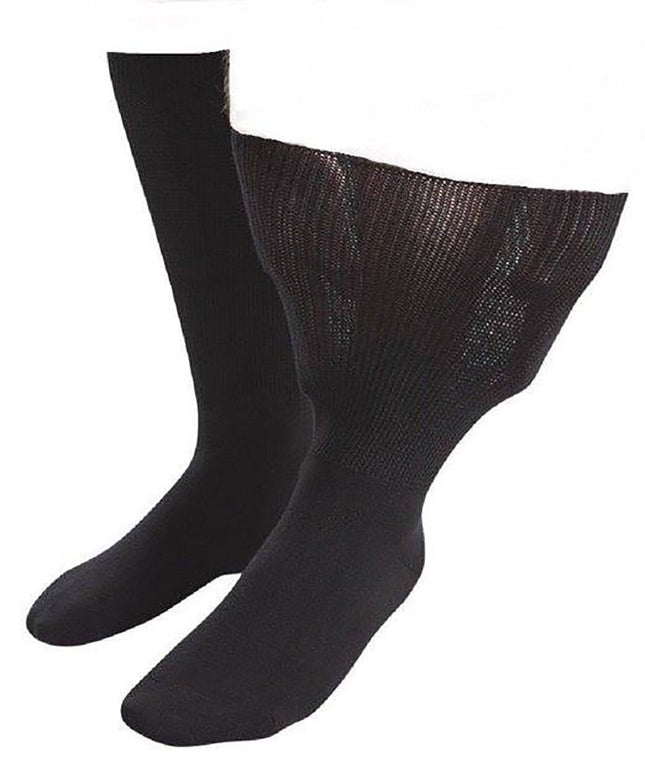 IOMI Mens Extra Wide Non Binding Cotton Socks Black UK 12 to 14