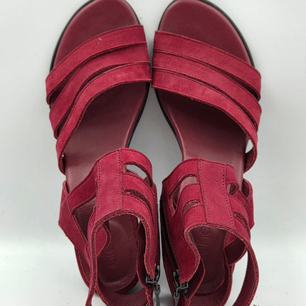 Arche Sample Iziais Burgundy Heeled Leather Sandal