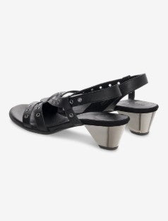 Arche Sample Iziali Black Leather Heeled Sandal