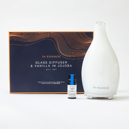 In Essence Glass Ultrasonic Diffuser with Vanilla Jojoba Oil - OhYouLuckyDuck.com.au