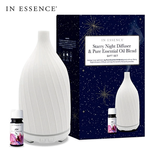 In Essence Starry Night Diffuser & Joy Essential Oil 8ml Gift Set - OhYouLuckyDuck.com.au