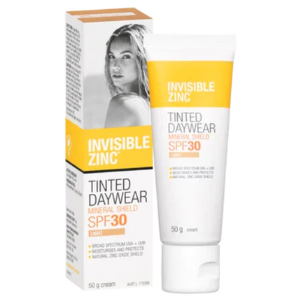 Invisible Zinc Tinted Daywear Mineral Shield SPF 30 Light 50g - OhYouLuckyDuck.com.au