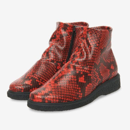 Arche Sample Joeloo Red Sanke Print Ankle Boots