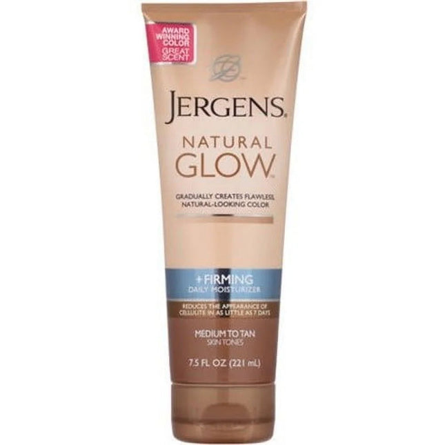 Jergens Natural Glow Skin Firming Moisturiser For Medium To Tan Skin Tones 221ML
