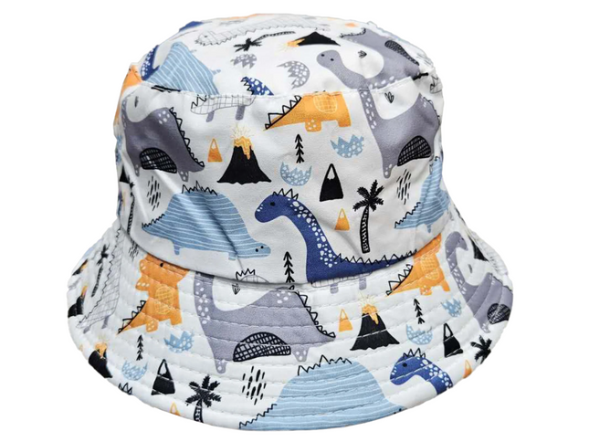 Kato Designs White Blue Dino Kids Hat