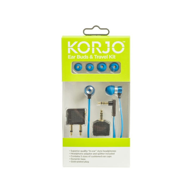 Korjo Ear Buds Travel Kit Blue