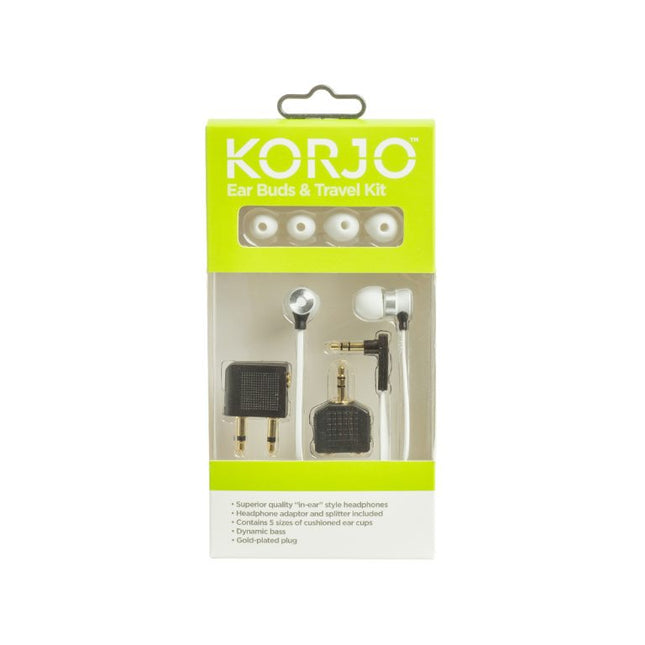Korjo Ear Buds Travel Kit White
